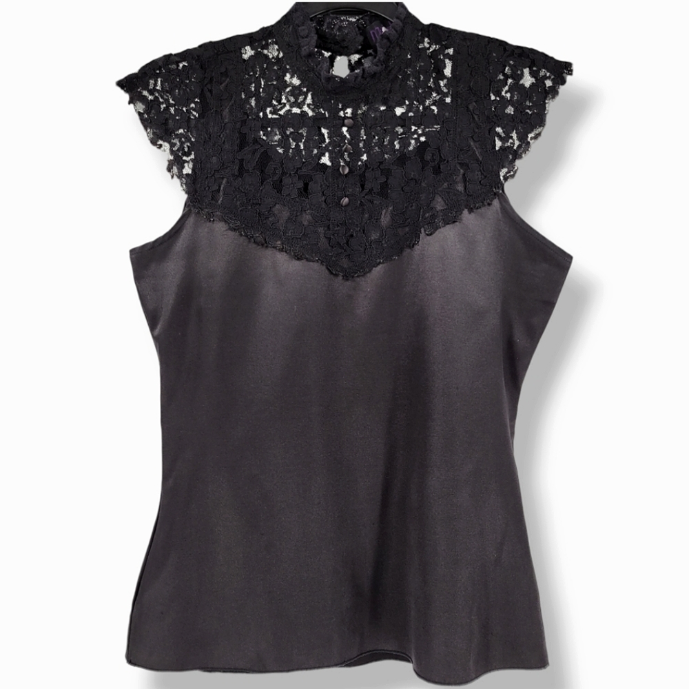 RARE VINTAGE Y2K MORBID Gothic Lace Blouse Black